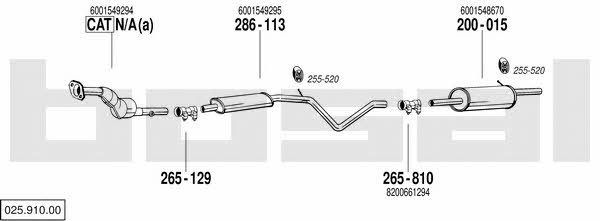  025.910.00 Exhaust system 02591000: Buy near me in Poland at 2407.PL - Good price!