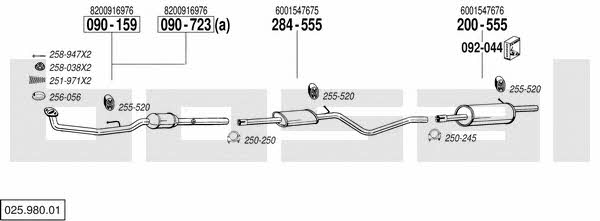  025.980.01 Exhaust system 02598001: Buy near me in Poland at 2407.PL - Good price!
