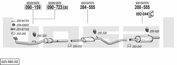  025.980.02 Exhaust system 02598002: Buy near me in Poland at 2407.PL - Good price!