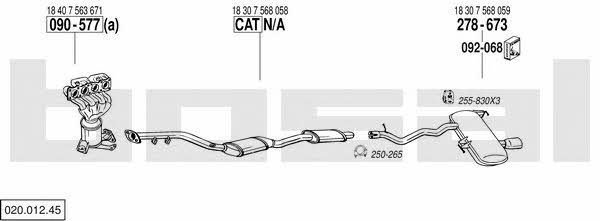 Bosal 020.012.45 Система випуску відпрацьованих газів 02001245: Купити у Польщі - Добра ціна на 2407.PL!