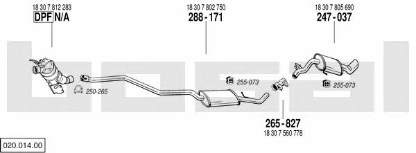  020.014.00 Exhaust system 02001400: Buy near me in Poland at 2407.PL - Good price!