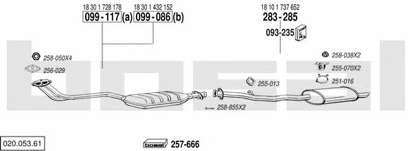  020.053.61 Exhaust system 02005361: Buy near me in Poland at 2407.PL - Good price!