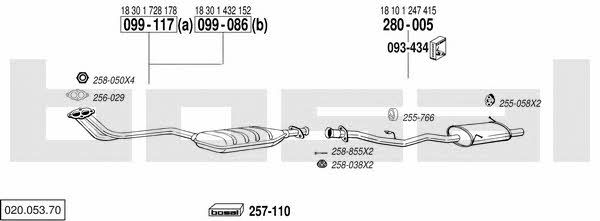  020.053.70 Exhaust system 02005370: Buy near me in Poland at 2407.PL - Good price!