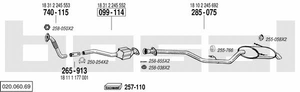  020.060.69 Exhaust system 02006069: Buy near me in Poland at 2407.PL - Good price!