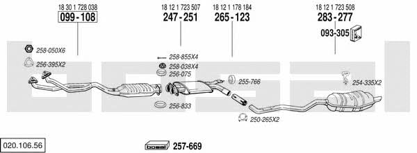Bosal 020.106.56 Exhaust system 02010656: Buy near me at 2407.PL in Poland at an Affordable price!