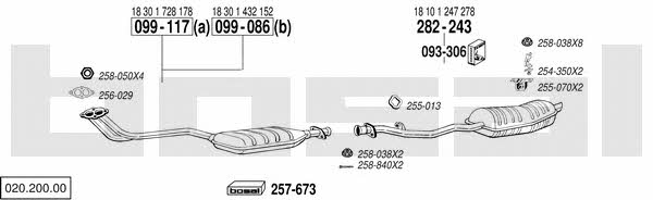 Bosal 020.200.00 Układ wydechowy 02020000: Atrakcyjna cena w Polsce na 2407.PL - Zamów teraz!