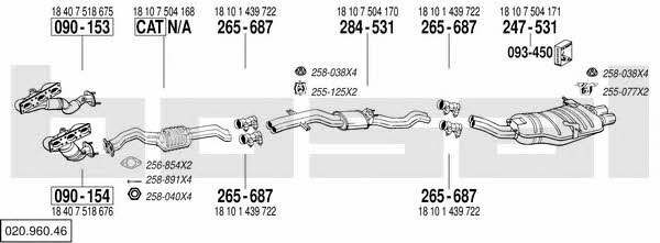 Bosal 020.960.46 Exhaust system 02096046: Buy near me at 2407.PL in Poland at an Affordable price!