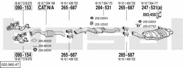 Bosal 020.960.47 Exhaust system 02096047: Buy near me at 2407.PL in Poland at an Affordable price!