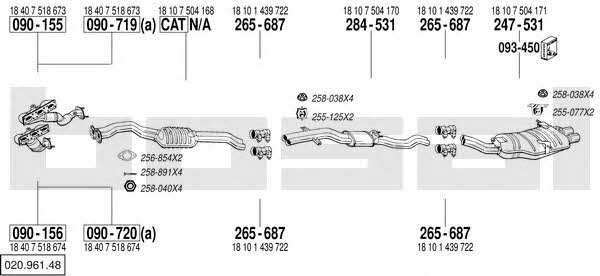  020.961.48 Exhaust system 02096148: Buy near me in Poland at 2407.PL - Good price!