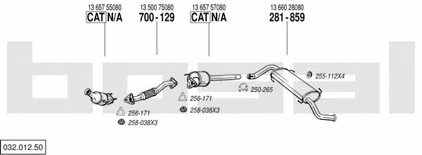  032.012.50 Exhaust system 03201250: Buy near me in Poland at 2407.PL - Good price!