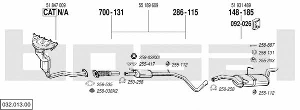  032.013.00 Exhaust system 03201300: Buy near me in Poland at 2407.PL - Good price!
