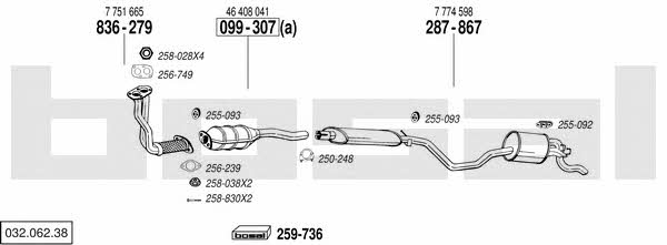  032.062.38 Exhaust system 03206238: Buy near me in Poland at 2407.PL - Good price!