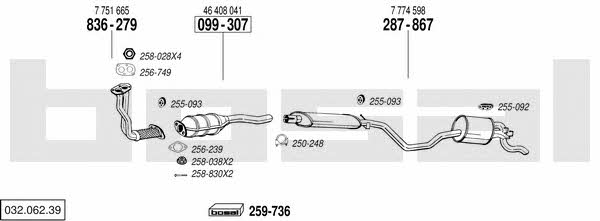  032.062.39 Exhaust system 03206239: Buy near me in Poland at 2407.PL - Good price!