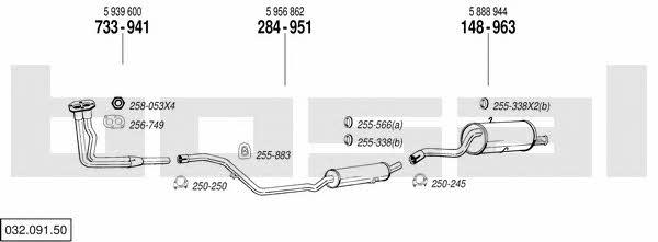  032.091.50 Exhaust system 03209150: Buy near me in Poland at 2407.PL - Good price!