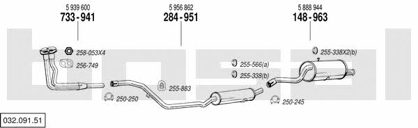  032.091.51 Exhaust system 03209151: Buy near me in Poland at 2407.PL - Good price!