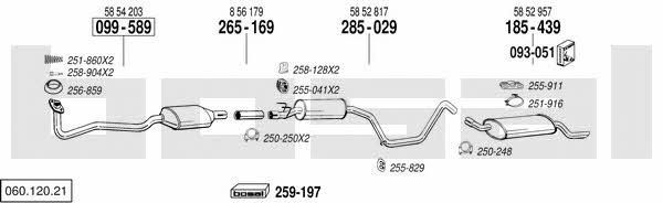 Bosal 060.120.21 Exhaust system 06012021: Buy near me at 2407.PL in Poland at an Affordable price!