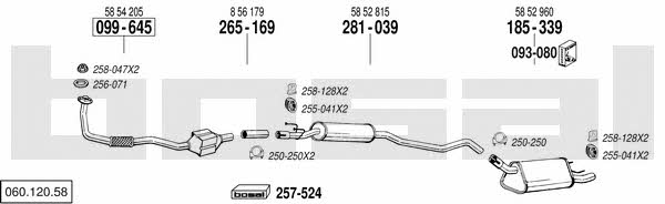 Bosal 060.120.58 Exhaust system 06012058: Buy near me at 2407.PL in Poland at an Affordable price!