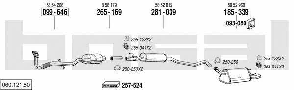 Bosal 060.121.80 Exhaust system 06012180: Buy near me at 2407.PL in Poland at an Affordable price!