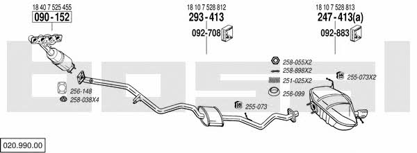  020.990.00 Exhaust system 02099000: Buy near me in Poland at 2407.PL - Good price!