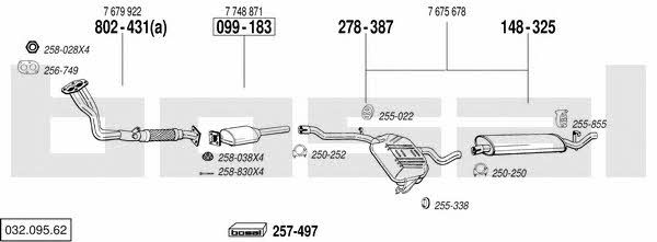 032.095.62 Exhaust system 03209562: Buy near me in Poland at 2407.PL - Good price!