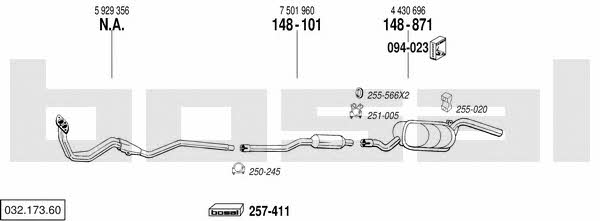Bosal 032.173.60 Система випуску відпрацьованих газів 03217360: Купити у Польщі - Добра ціна на 2407.PL!