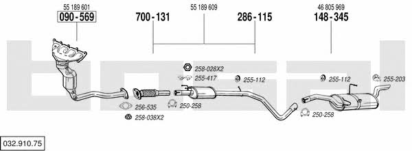  032.910.75 Exhaust system 03291075: Buy near me in Poland at 2407.PL - Good price!