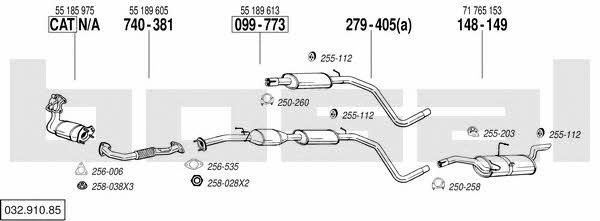 032.910.85 Exhaust system 03291085: Buy near me in Poland at 2407.PL - Good price!