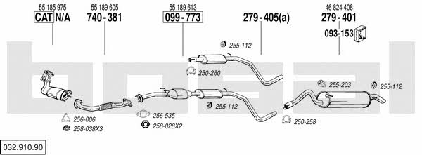 Bosal 032.910.90 Exhaust system 03291090: Buy near me at 2407.PL in Poland at an Affordable price!