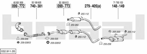 032.911.05 Exhaust system 03291105: Buy near me in Poland at 2407.PL - Good price!