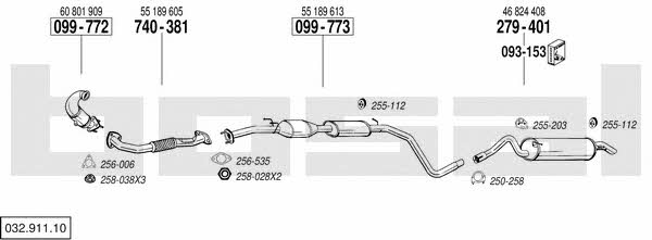  032.911.10 Exhaust system 03291110: Buy near me in Poland at 2407.PL - Good price!