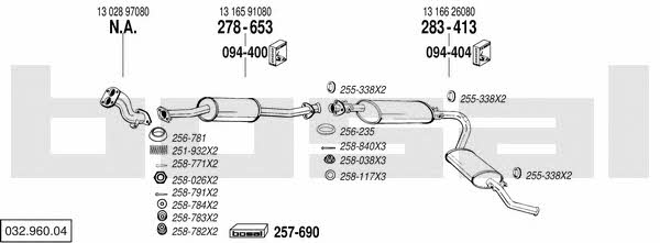  032.960.04 Система выпуска отработаных газов 03296004: Отличная цена - Купить в Польше на 2407.PL!