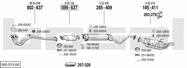  060.513.66 Exhaust system 06051366: Buy near me in Poland at 2407.PL - Good price!