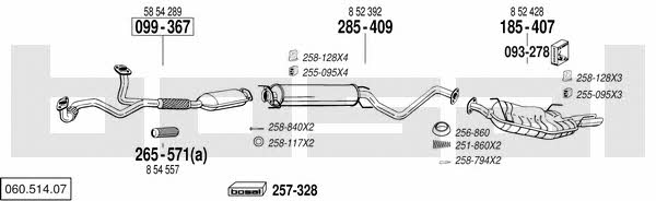  060.514.07 Exhaust system 06051407: Buy near me in Poland at 2407.PL - Good price!