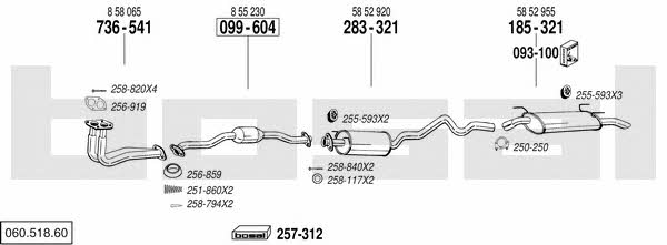  060.518.60 Exhaust system 06051860: Buy near me in Poland at 2407.PL - Good price!