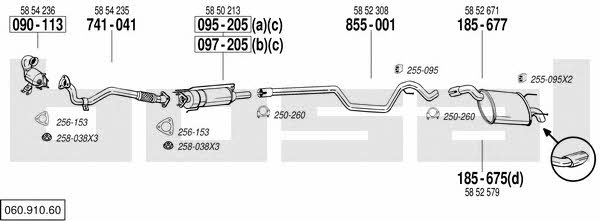  060.910.60 Exhaust system 06091060: Buy near me in Poland at 2407.PL - Good price!