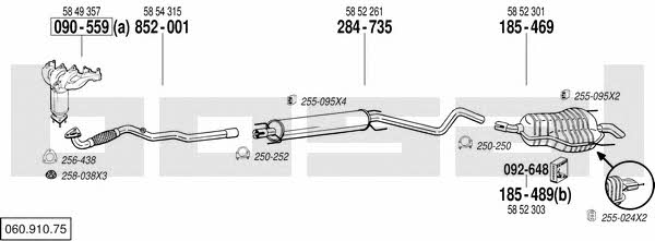 Bosal 060.910.75 Exhaust system 06091075: Buy near me at 2407.PL in Poland at an Affordable price!