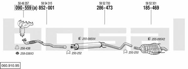 Bosal 060.910.95 Exhaust system 06091095: Buy near me at 2407.PL in Poland at an Affordable price!
