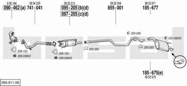  060.911.06 Exhaust system 06091106: Buy near me in Poland at 2407.PL - Good price!