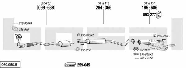  060.950.51 Exhaust system 06095051: Buy near me in Poland at 2407.PL - Good price!