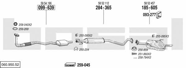  060.950.52 Exhaust system 06095052: Buy near me in Poland at 2407.PL - Good price!