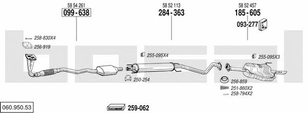  060.950.53 Exhaust system 06095053: Buy near me in Poland at 2407.PL - Good price!