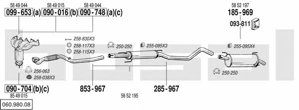  060.980.08 Exhaust system 06098008: Buy near me in Poland at 2407.PL - Good price!