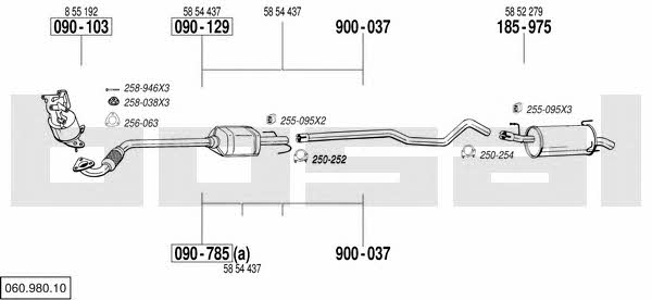 060.980.10 Exhaust system 06098010: Buy near me in Poland at 2407.PL - Good price!
