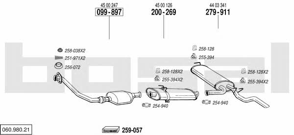  060.980.21 Exhaust system 06098021: Buy near me in Poland at 2407.PL - Good price!