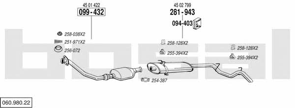  060.980.22 Exhaust system 06098022: Buy near me in Poland at 2407.PL - Good price!