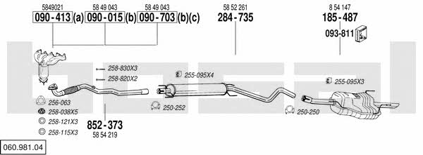  060.981.04 Exhaust system 06098104: Buy near me in Poland at 2407.PL - Good price!