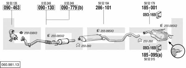  060.981.13 Exhaust system 06098113: Buy near me in Poland at 2407.PL - Good price!