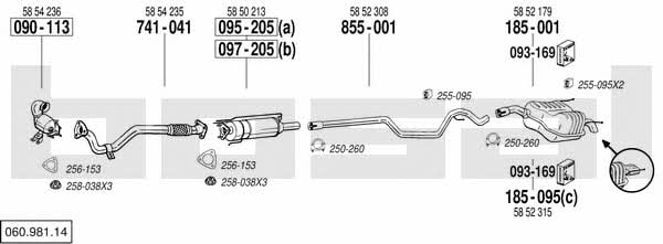  060.981.14 Exhaust system 06098114: Buy near me in Poland at 2407.PL - Good price!
