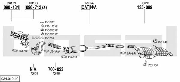  024.012.40 Exhaust system 02401240: Buy near me in Poland at 2407.PL - Good price!