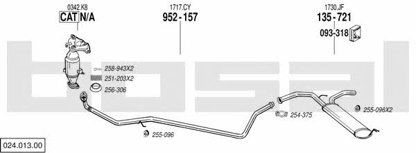  024.013.00 Exhaust system 02401300: Buy near me in Poland at 2407.PL - Good price!